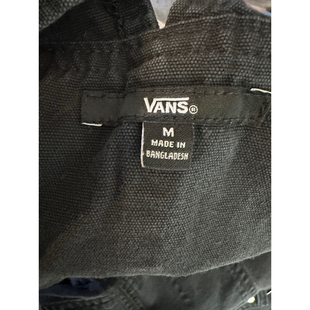 Vans Overalls Womens M Black Ground Work Canvas Bib Carpenter Workwear Pants - Picture 3 of 6
